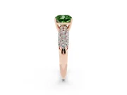 Cushion Cut Multi Row Pave Engagement Ring Setting for a Fancy Green Lab-Grown Diamond | Rose Gold