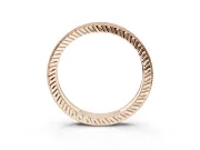 Round Lab-Grown Diamond Milgrain Pavé Eternity Band | Carved Side Walls | Rose Gold