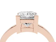 Princess Cut Diamond Solitaire Ring Set in Rose gold with Prong Head and Smooth Polished Band