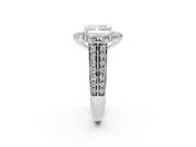 Radiant Cut Large Accent Halo Engagement Ring Setting | Graduated Pavé | Platinum