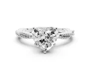 Heart-Shaped Twisted Solitaire Engagement Ring Setting | Beaded Twist Band | Sterling Silver