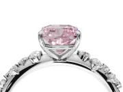 Cushion Cut Graduated Solitaire Engagement Ring Setting for a Fancy Pink Lab-Grown Diamond | Sterling Silver