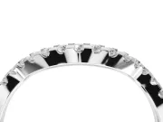 Round Lab-Grown Diamond Pavé Curved Wedding Band | Micro Prong Set | White Gold