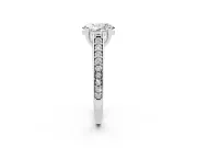 Oval Graduated Pave Cathedral Solitaire Engagement Ring Setting | Scroll Cut-Outs | Platinum