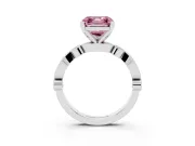 Asscher Cut Vintage Milgrain Engagement Ring Setting for a Fancy Pink Lab-Grown Diamond | Platinum