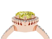 Heart-Shaped Milgrain Halo Engagement Ring Setting for a Fancy Yellow Lab-Grown Diamond | Pavé Band | Rose Gold