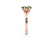Fancy Green Pear Cut Diamond Solitaire Engagement Ring Set in Rose gold with Slim Tapered Solitaire Band