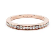 Round Diamond Continuous Pavé Eternity Band Set in Rose gold