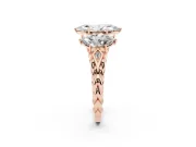 Marquise Three Stone Engagement Ring Setting | Braided Band | Rose Gold
