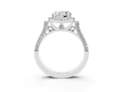 Heart-Shaped Halo Engagement Ring Setting | Pointed Pave Shoulders | White Gold