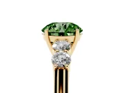 Round Close Set Five Stone Engagement Ring Setting for a Fancy Green Lab-Grown Diamond | Yellow Gold
