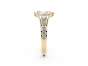 Marquise Graduated Side Stone Engagement Ring Setting | Flat Top Band | Yellow Gold