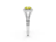 Cushion Cut Split Shank Halo Engagement Ring Setting for a Fancy Yellow Lab-Grown Diamond | Platinum