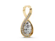 Pear-Shaped Lab-Grown Diamond Pavé Infinity Pendant Necklace | Bezel-Set Pear | Yellow Gold