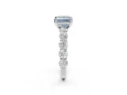 Princess Cut Engagement Ring Setting for a Fancy Blue Lab-Grown Diamond | Sterling Silver - Design NV-24455