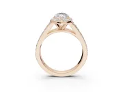 Marquise Halo Pavé Engagement Ring Setting | Narrow Split Shank | Rose Gold