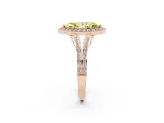 Marquise Split Shank Halo Engagement Ring Setting for a Fancy Yellow Lab-Grown Diamond | Rose Gold