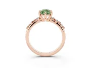 Marquise Graduated Accent Engagement Ring Setting for a Fancy Green Lab-Grown Diamond | Rose Gold