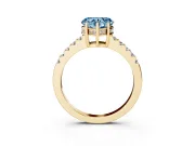 Heart-Shaped Engagement Ring Setting for a Fancy Blue Lab-Grown Diamond | Yellow Gold - Design NV-24649