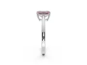 Emerald Cut Cathedral Engagement Ring Setting for a Fancy Pink Lab-Grown Diamond | Sterling Silver - Design NV-24626