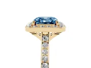 Asscher Cut Halo Engagement Ring Setting for a Fancy Blue Lab-Grown Diamond | Yellow Gold - Design NV-24729