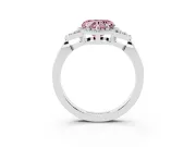 Heart-Shaped Milgrain Frame Engagement Ring Setting for a Fancy Pink Lab-Grown Diamond | White Gold