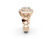 Round Lab-Grown Diamond Men's Cluster Ring | Octagonal Top | Rose Gold