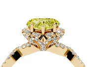 Heart-Shaped Halo Engagement Ring Setting for a Fancy Yellow Lab-Grown Diamond | Yellow Gold - Design NV-24725