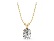 Elongated Cushion Lab-Grown Diamond Solitaire Pendant Necklace | Split Bail | Yellow Gold