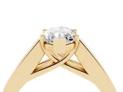 Marquise Channel-Set Engagement Ring Setting | Princess Side Stones | Yellow Gold