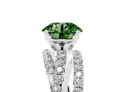 Round Twisted Pavé Engagement Ring Setting for a Fancy Green Lab-Grown Diamond | Sterling Silver