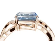 Asscher Cut Bypass Solitaire Engagement Ring Setting for a Fancy Blue Lab-Grown Diamond | Pavé Strands | Rose Gold