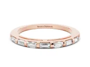 Baguette Diamond Continuous Channel Eternity Band Set in Rose gold with Polished Walls