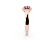 Cushion Cut Halo Engagement Ring Setting for a Fancy Pink Lab-Grown Diamond | Square Profile Band | Rose Gold