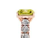 Asscher Cut Engagement Ring Setting for a Fancy Yellow Lab-Grown Diamond | Rose Gold - Design NV-24643