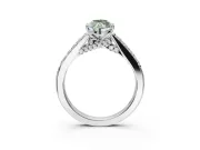Marquise Pavé Engagement Ring Setting for a Fancy Green Lab-Grown Diamond | Crossover Gallery | Sterling Silver