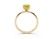 Radiant Cut Hidden Halo Engagement Ring Setting for a Fancy Yellow Lab-Grown Diamond | Plain Band | Yellow Gold