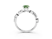 Pear-Shaped Twisted Vine Engagement Ring Setting for a Fancy Green Lab-Grown Diamond | White Gold