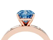Cushion Cut Channel Set Engagement Ring Setting for a Fancy Blue Lab-Grown Diamond | Rose Gold