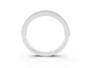 Round Diamond Twist Band Set in Platinum with Milgrain Bezel Setting