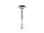 Radiant Cut Halo Engagement Ring Setting for a Fancy Green Lab-Grown Diamond | Sterling Silver - Design NV-24780