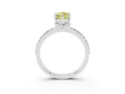 Marquise Channel Set Engagement Ring Setting for a Fancy Yellow Lab-Grown Diamond | Rope Collar | White Gold