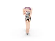 Princess Cut Bezel Bypass Engagement Ring Setting for a Fancy Pink Lab-Grown Diamond | Rose Gold