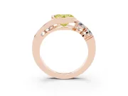 Heart-Shaped Bezel Bypass Engagement Ring Setting for a Fancy Yellow Lab-Grown Diamond | Rose Gold