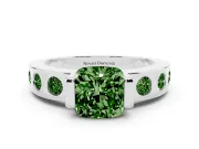 Cushion Cut Tension Style Engagement Ring Setting for a Fancy Green Lab-Grown Diamond | Platinum