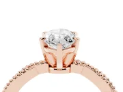 Marquise Twisted Solitaire Engagement Ring Setting | Beaded Twist Band | Rose Gold