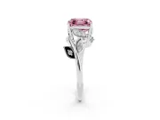 Asscher Cut Twisted Bypass Engagement Ring Setting for a Fancy Pink Lab-Grown Diamond | White Gold