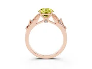 Round Leaf Solitaire Engagement Ring Setting for a Fancy Yellow Lab-Grown Diamond | Rose Gold