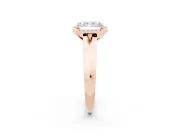 Radiant Cut Halo Engagement Ring Setting | Knife-Edge Band | Rose Gold