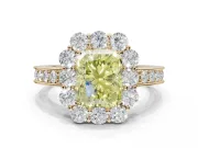 Radiant Cut Halo Engagement Ring Setting for a Fancy Yellow Lab-Grown Diamond | Yellow Gold - Design NV-24711